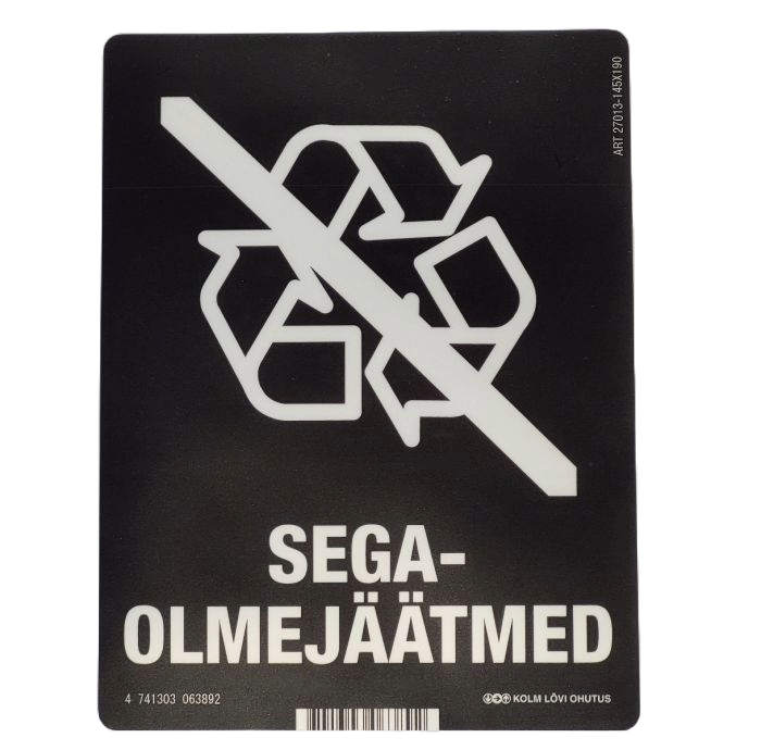 Kleebis prügikastile, olmejäätmed sega 145x190mm