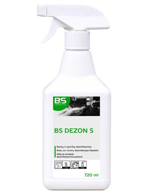 BS Dezon S antiseptik ning pindade desinfitseerija 720ml pihustiga, kastis 12tk