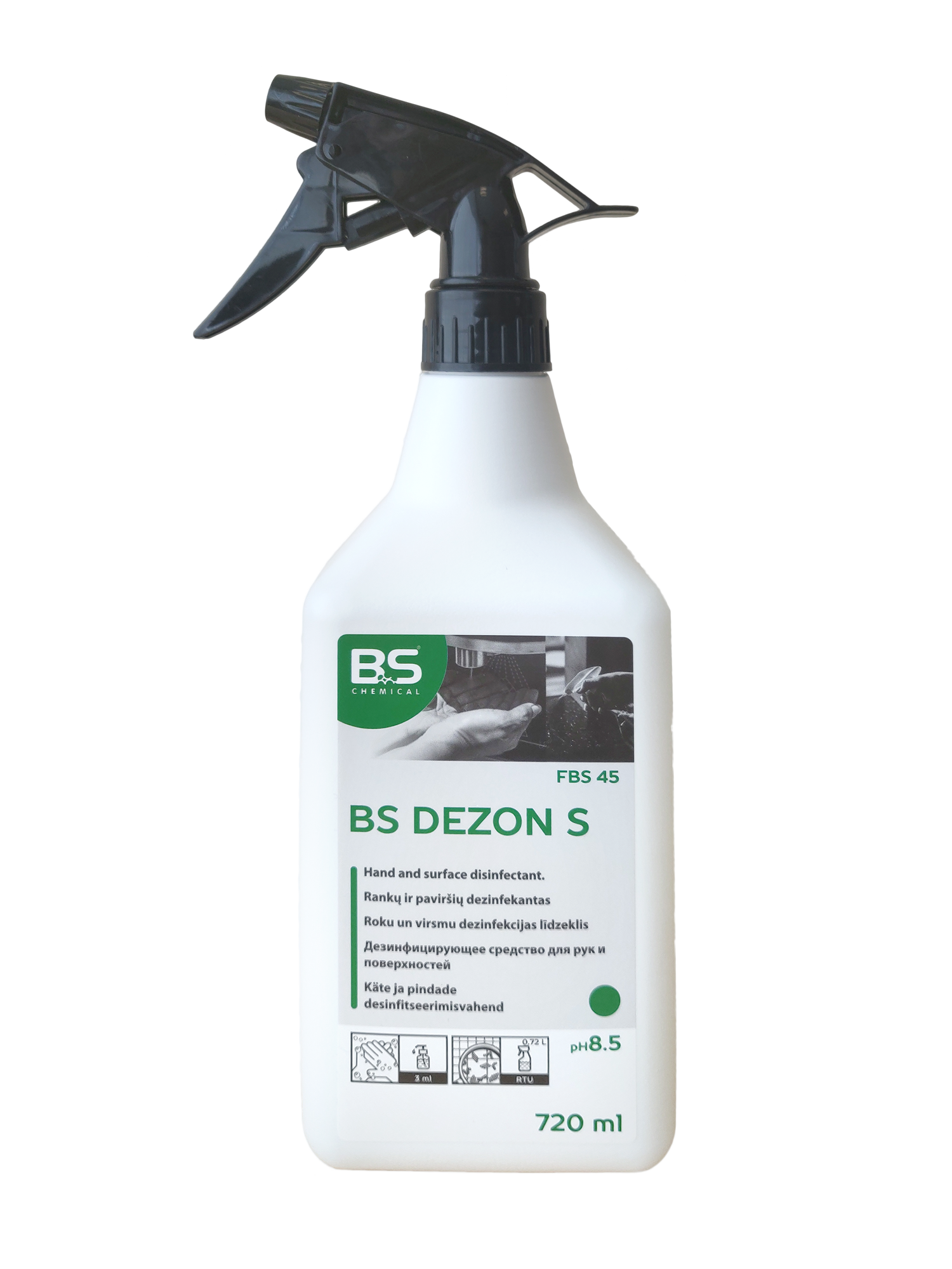 BS Dezon S, 720ml desinfitseeriv vahend kätele ja pindadele, alkoholiga, kastis: 12 tk