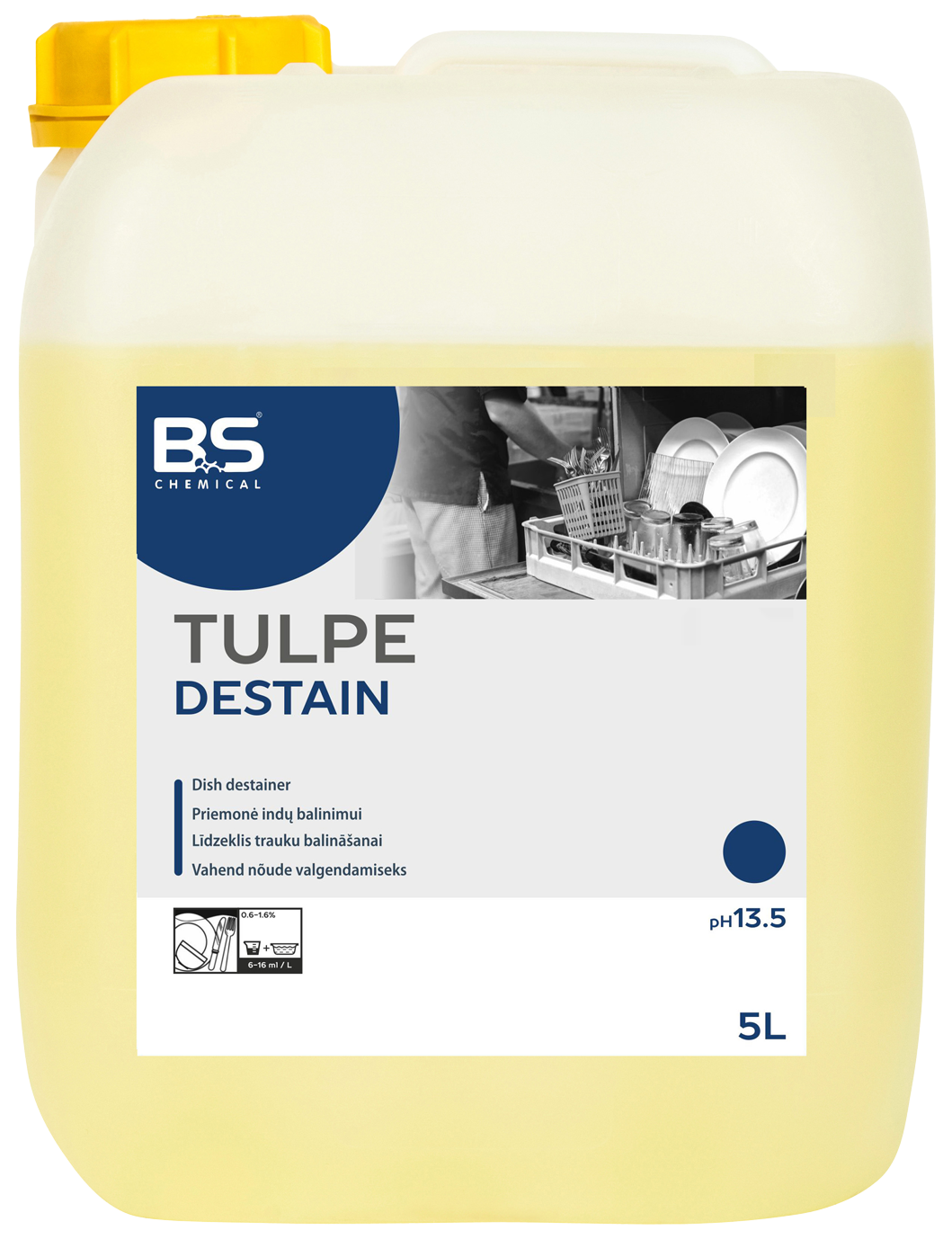 BS Tulpe Destain 5L, puhastus- ja leotusaine sööginõudele