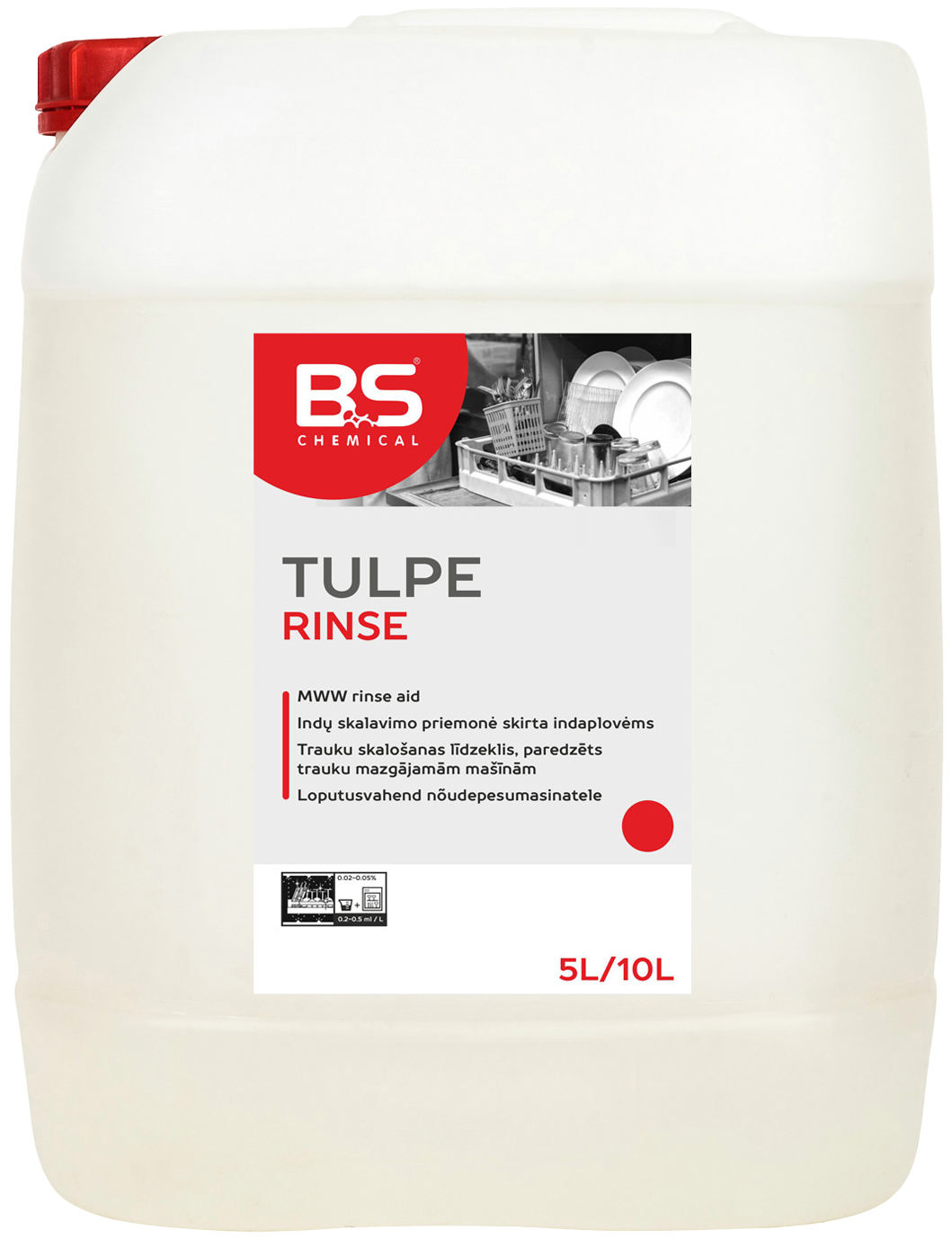 BS Tulpe Rinse nõudeloputusaine masinatele 5L