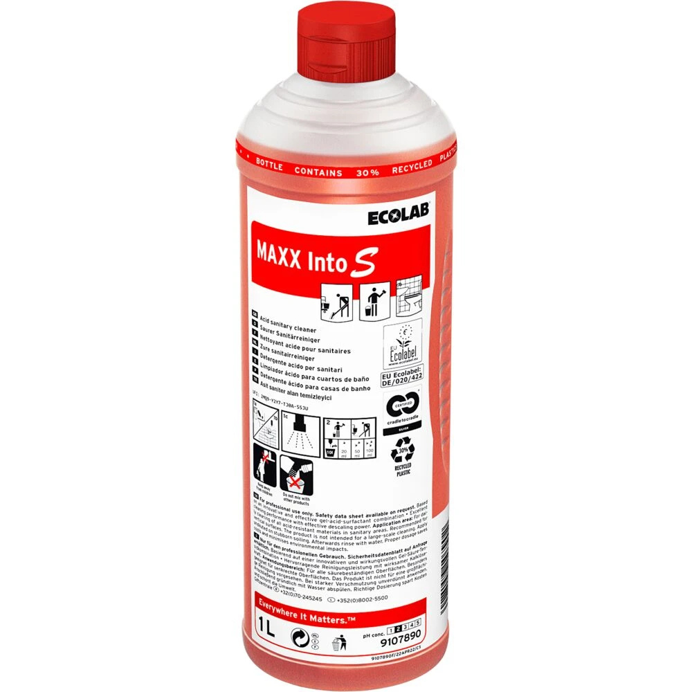 Ecolab MAXX Into S sanitaarruumide puhastusaine 1L, kastis 12tk