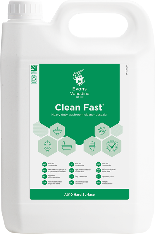 Evans Clean Fast happeline sanitaarruumide puhastusaine 5L, kastis 2tk