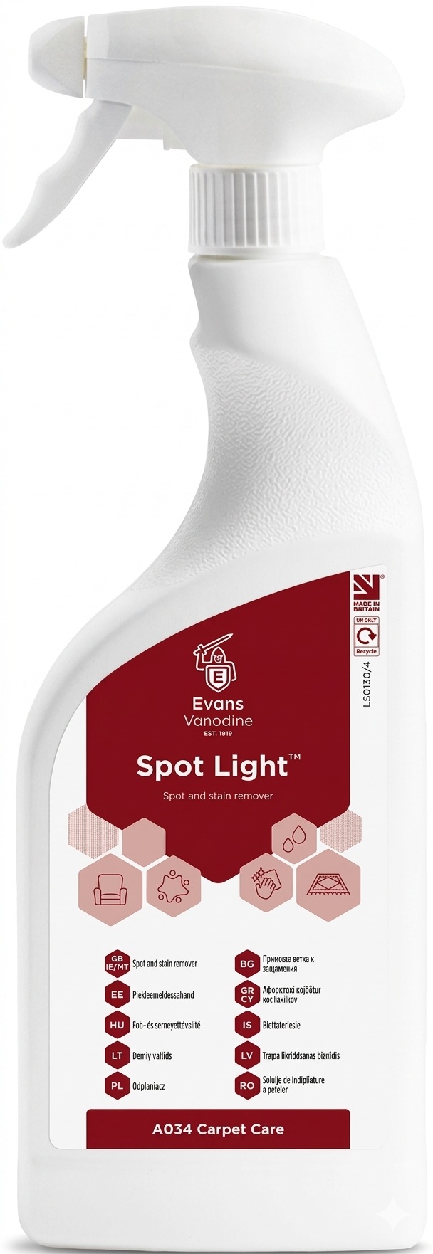 .Evans Spot Light tekstiilpindade plekieemaldusaine 750ml, kastis 6tk