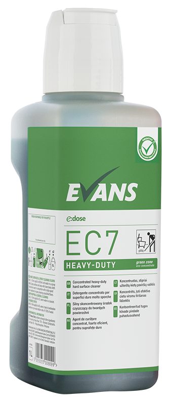 Evans EC7 All-Purpose 1L, põrandapesuaine, doseerimiskorgiga