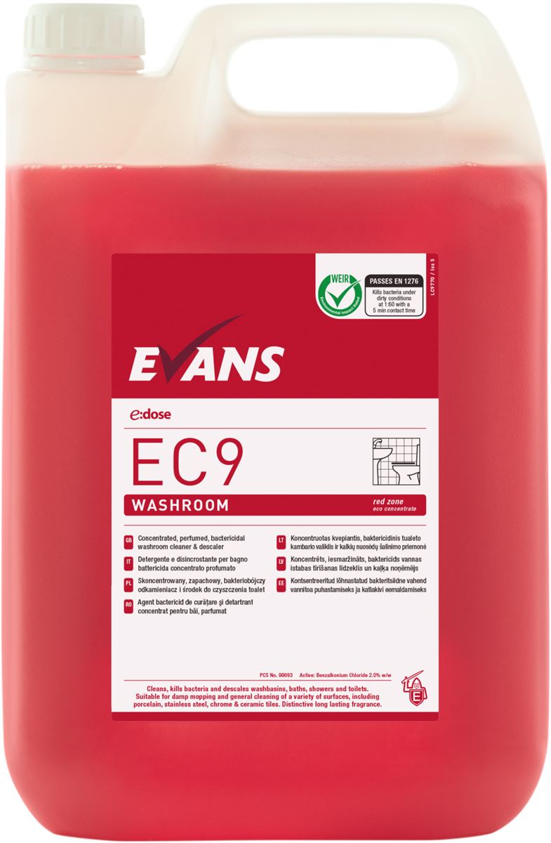 Evans EC9 happeline sanitaarpuhastusaine 5L, kastis 2 tk