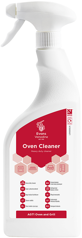 Evans Oven Cleaner ahjude ja grillide puhastusaine 750ml pihustiga, kastis 6tk