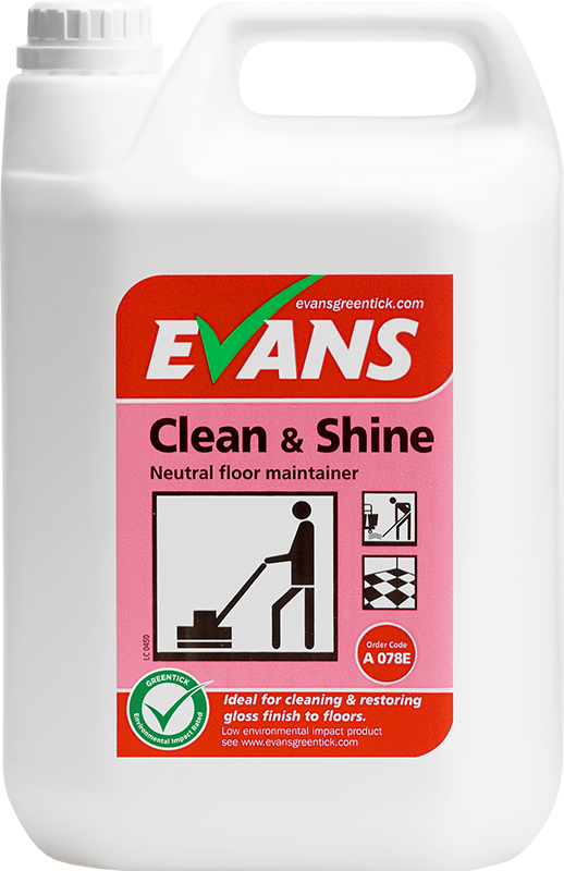 Evans Clean&Shine põrandapuhastus ja -hooldusaine 5L, kastis 2tk