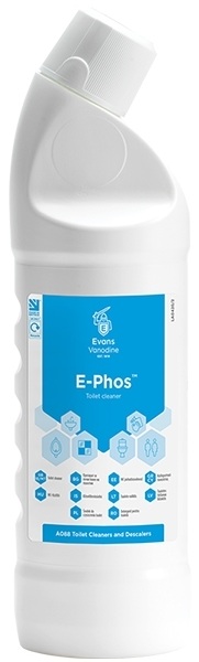 Evans E-Phos happeline geeljas sanitaarpesuaine 1L, kastis 6tk