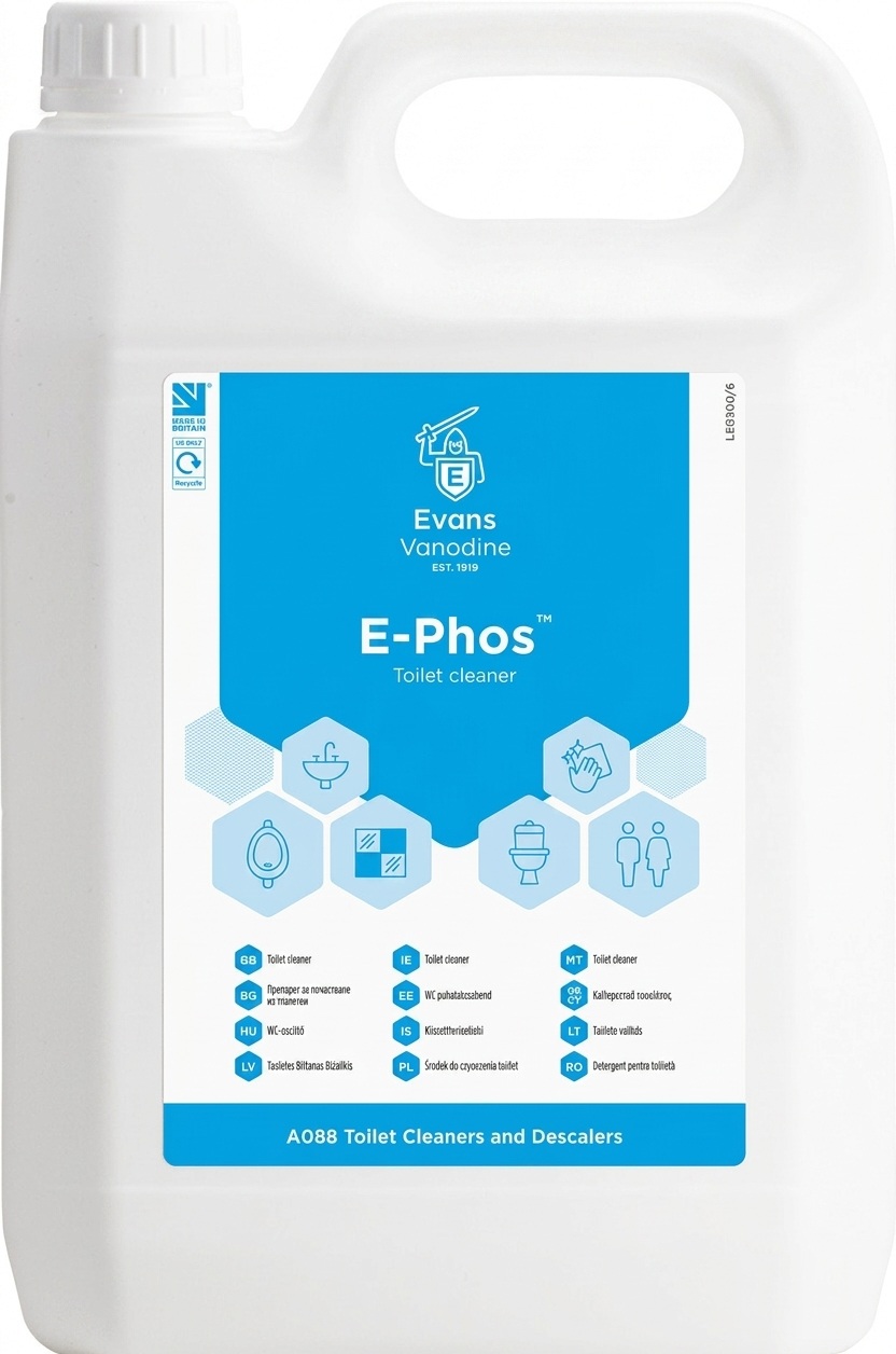 Evans E-Phos happeline geeljas sanitaarpesuaine 5L, kastis 2tk