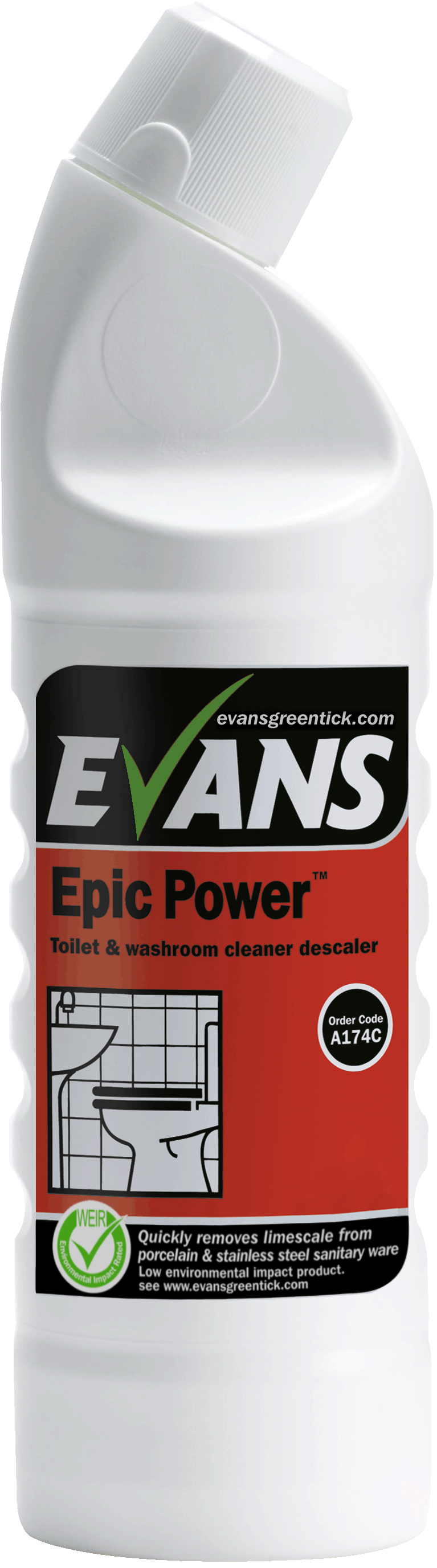 Evans Epic Power sanitaarruumide puhastusaine 1L, kastis 6tk