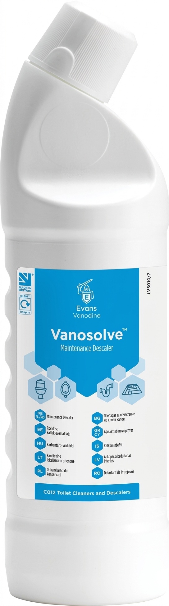 Evans Vanosolve tugevatoimeline sanitaarpuhastusaine ja katlakivieemaldaja 1L, kastis 6tk