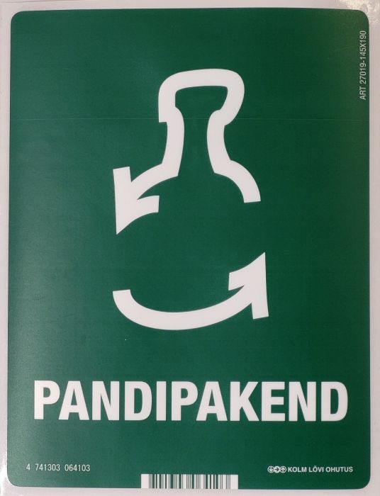 Kleebis prügikastile, pandipakend 145x190mm