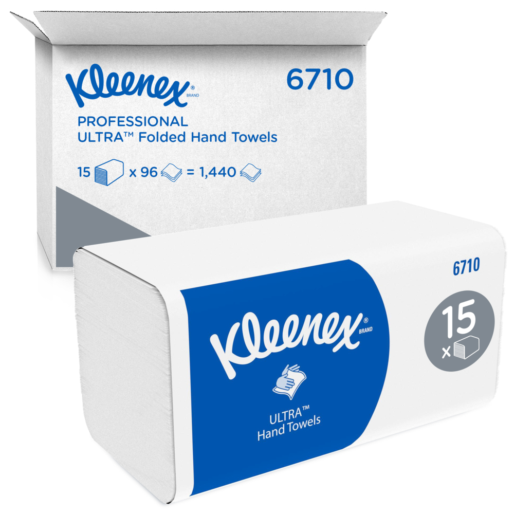 KC Kleenex® Ultra™ Airflex V-Fold lehtkätepaber, 3x valge, pakis: 96lehte, kastis: 15pakki