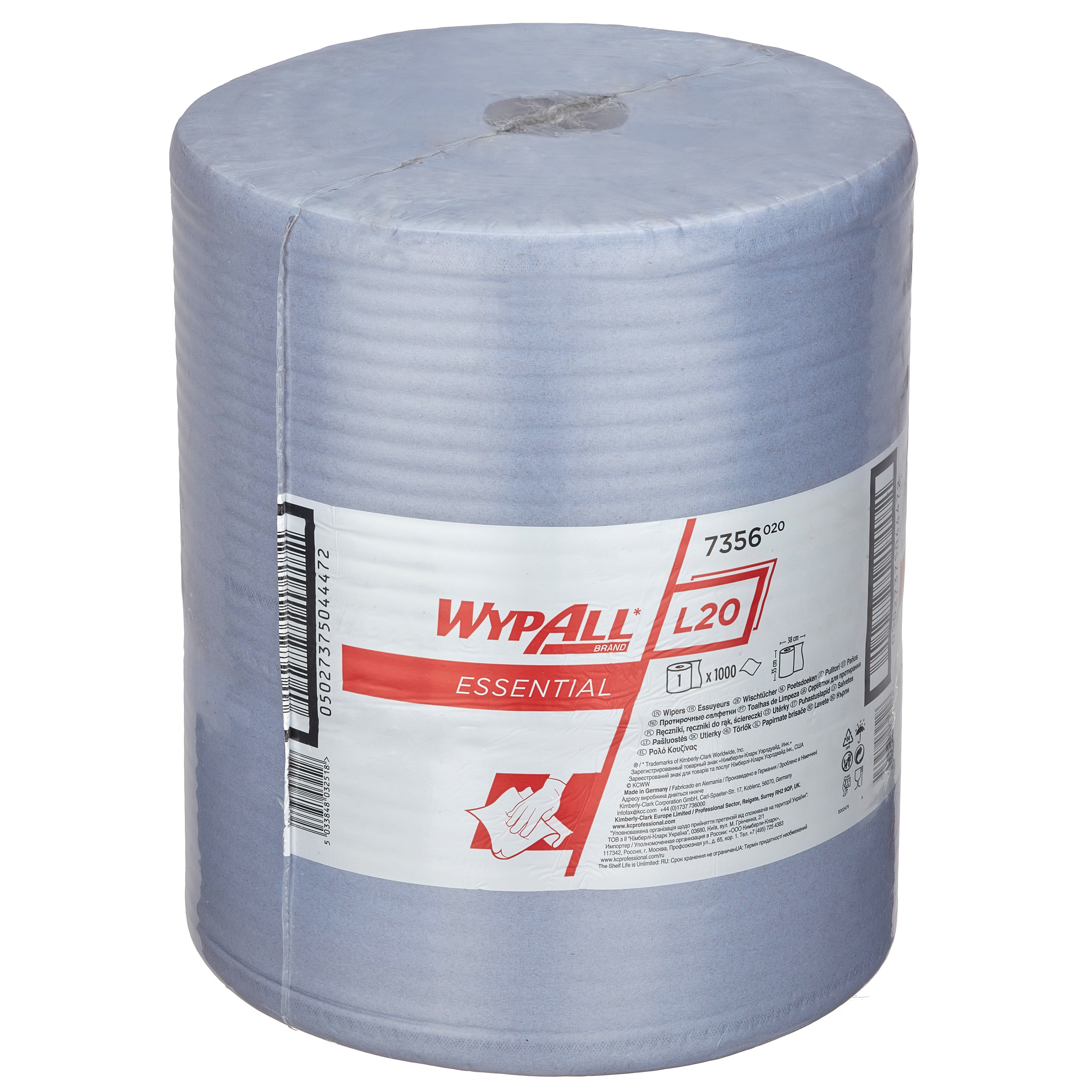 KC WypAll® L10 tööstuslik pühkepaber, 1x380m, h35 cm, sinine