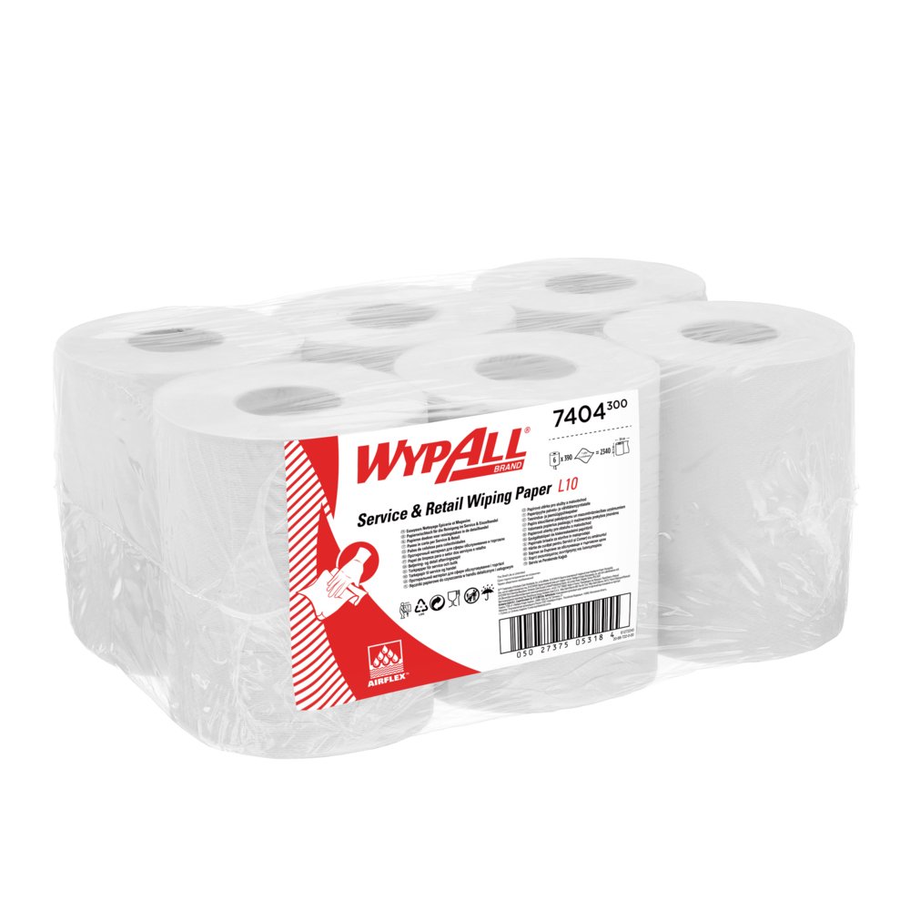 KC WypAll® L10 rullkätepaber 148m, centerfeed, 1x valge Airflex, kastis: 6rulli