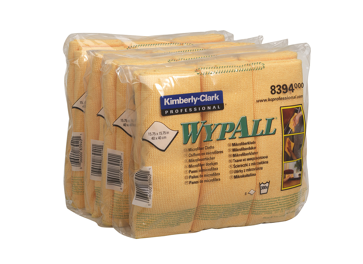 KC WypAll® mikrokiudrätik, kollane, 40 x 40cm, pakis: 6tk
