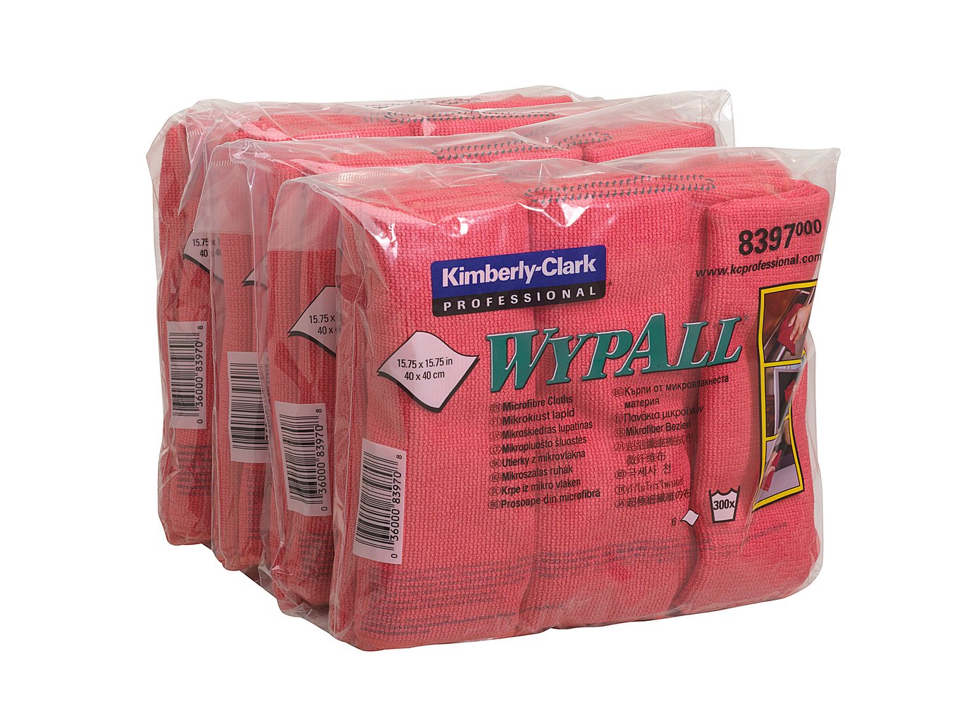 KC WypAll® mikrokiudrätik, punane, 40 x 40cm, pakis 6tk