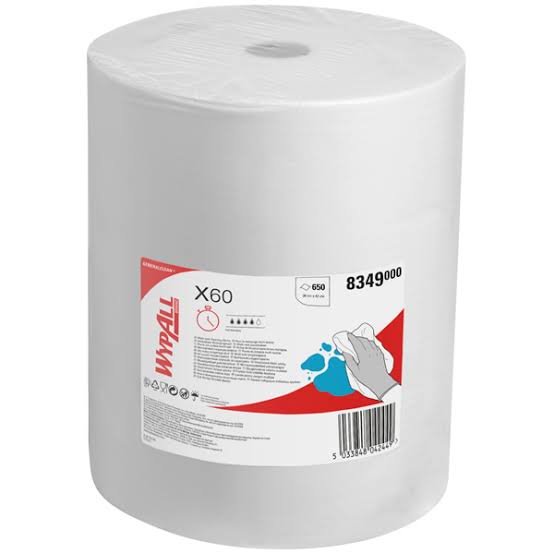 KC WypAll® X60 tööstuslik puhastuslapp, rullis: 650lappi, kastis: 1rull