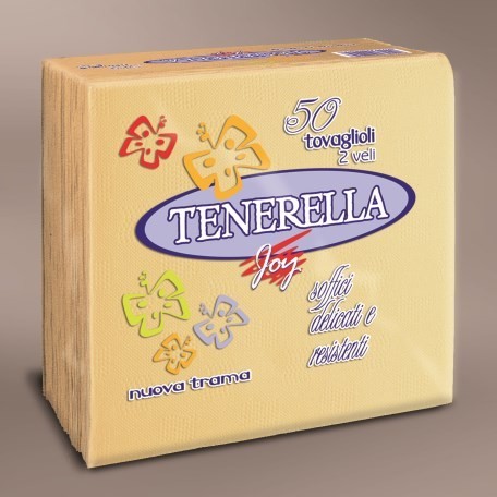 .Tenerella Joy salvrätikud 40x40cm, 2x šampanja, pakis 50tk, kastis 24pakki