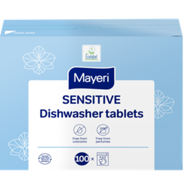 Mayeri Sensitive nõudepesutabletid, pakis 100tk
