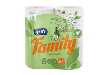 Grite Family köögirull 14.9m, 2x valge, pakis 2 rulli