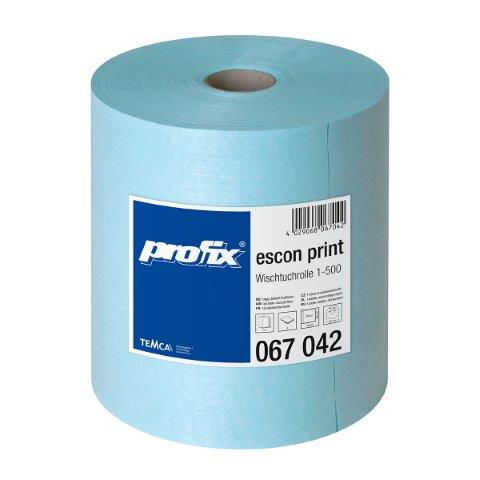 Profix Escon Print Blue Roll puhastuslapp, rullis: 500lappi, kastis: 1rull
