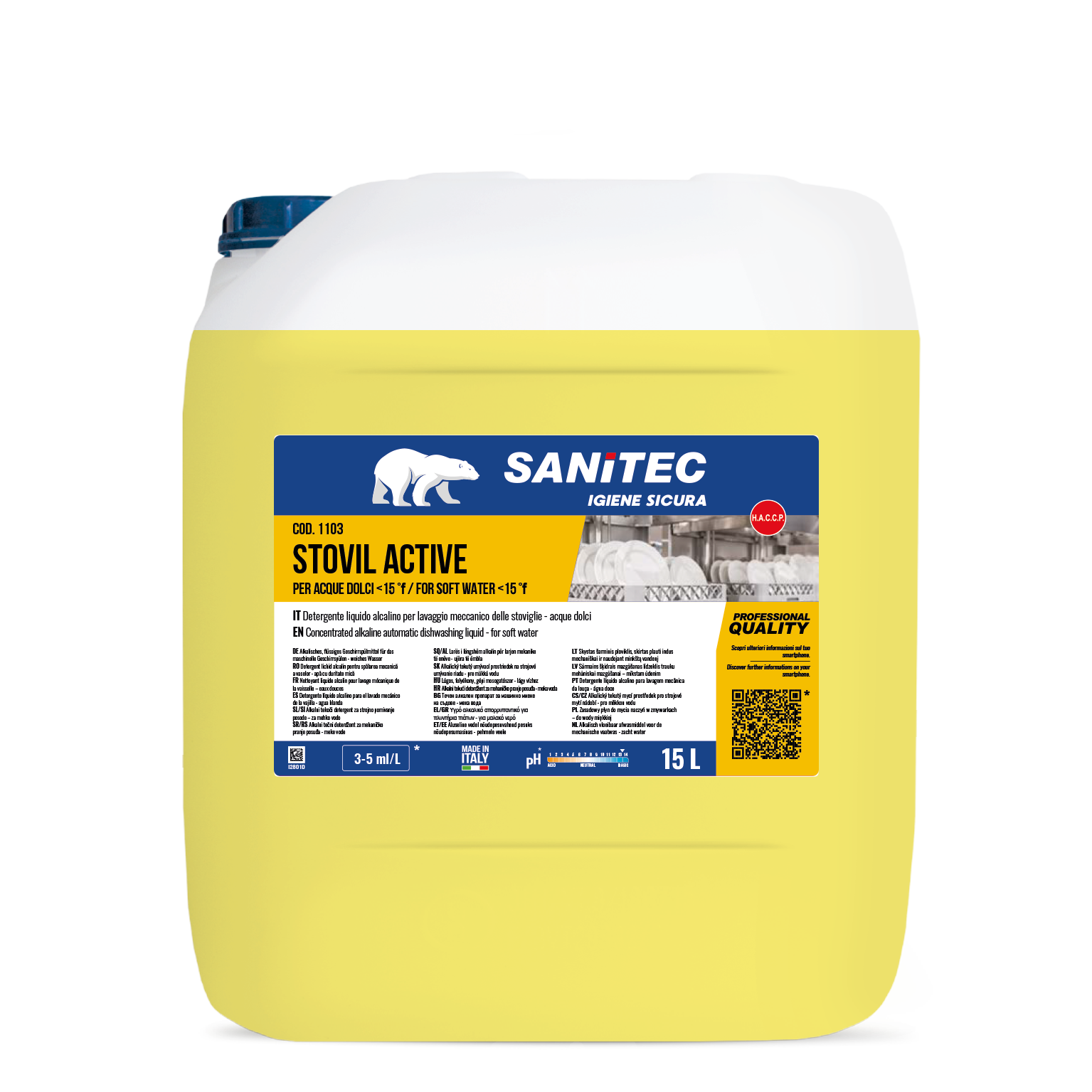 Sanitec Stovil Active masinnõudepesuaine 15L