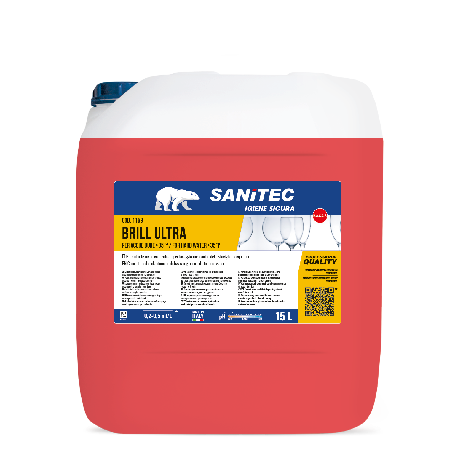 Sanitec Brill Ultra kontsentreeritud happeline nõudeloputusaine 15L