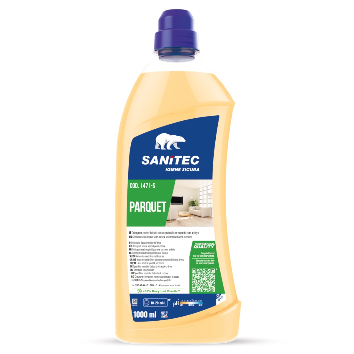 Sanitec Parquet neutraalne pesuaine puitpõrandatele 1L, kastis 6tk