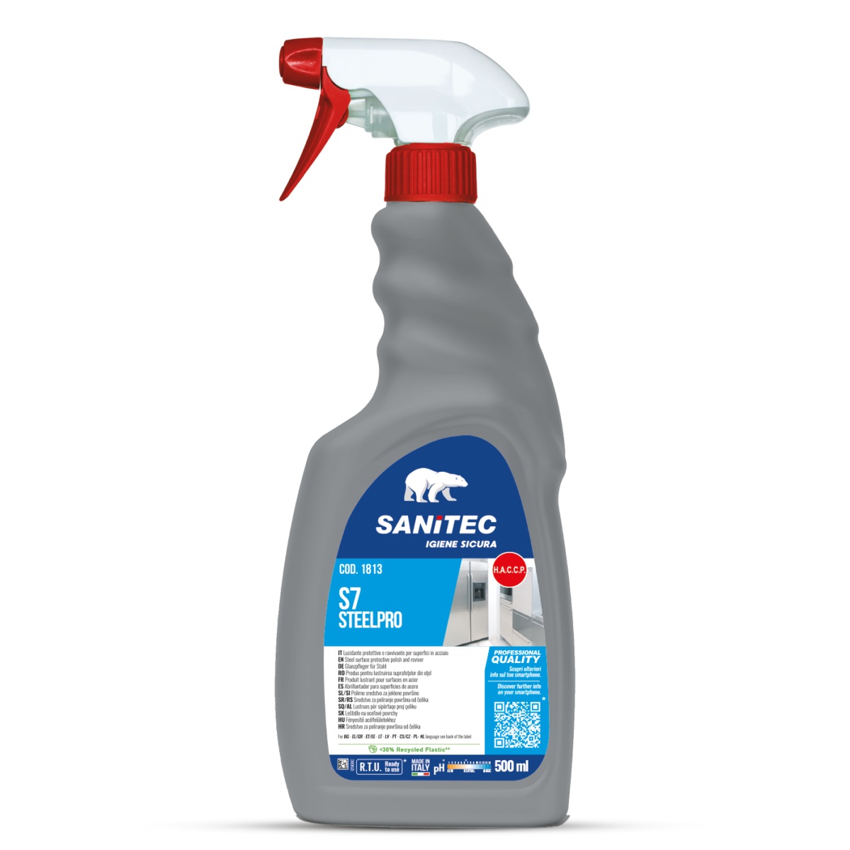 Sanitec S7 Steelpro metallpindade poleerimis- ja kaitsevedelik 500ml, kastis 6tk