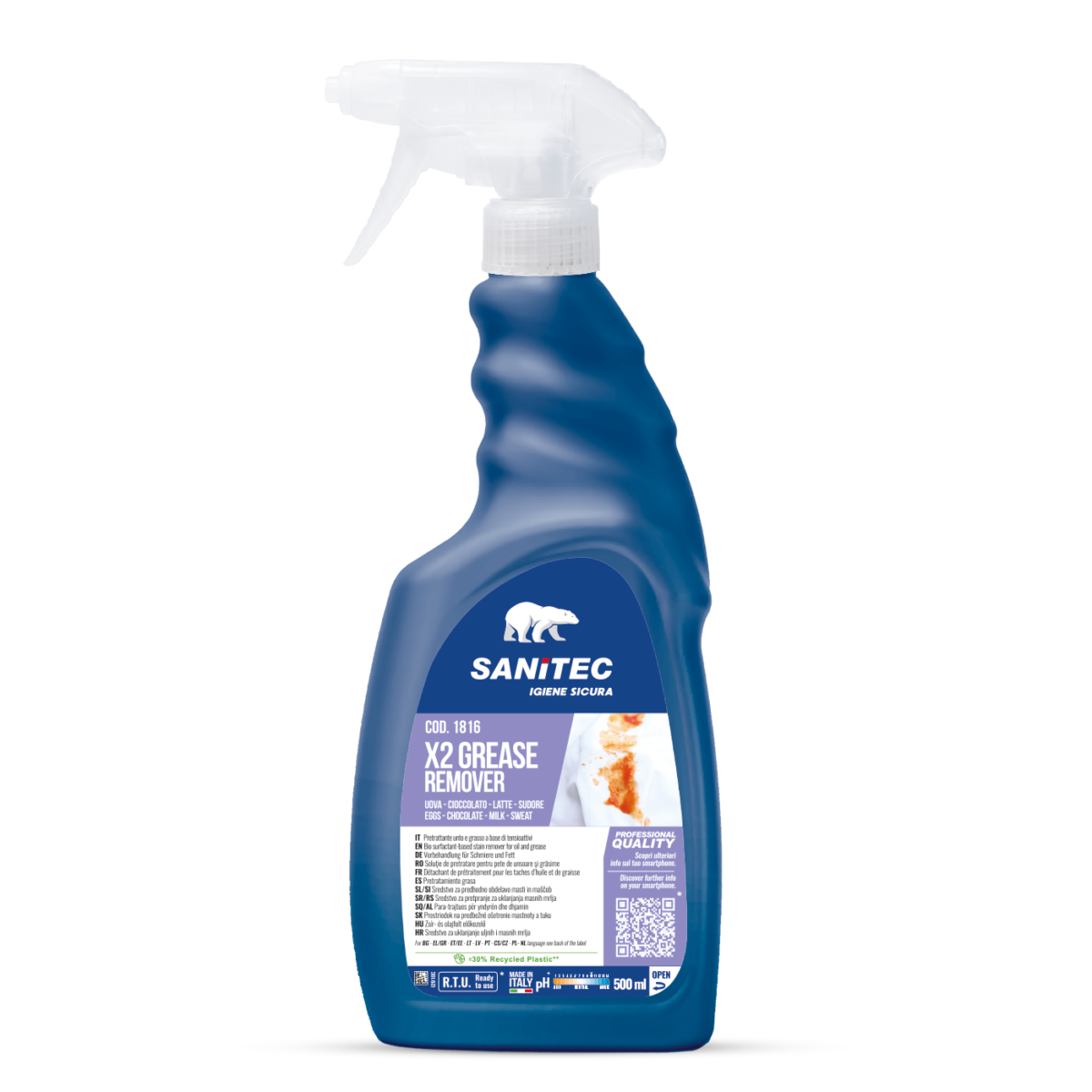 Sanitec X2 plekieemaldusaine riietele 500ml, kastis 6tk