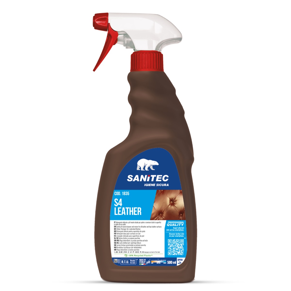 Sanitec S4 Leather naha hooldus- ja puhastusaine 500ml, kastis 6tk