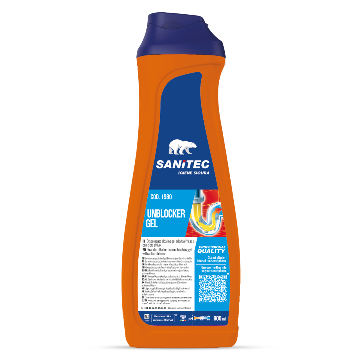 Sanitec Unblocker torupuhastusaine 900ml, kastis 6tk