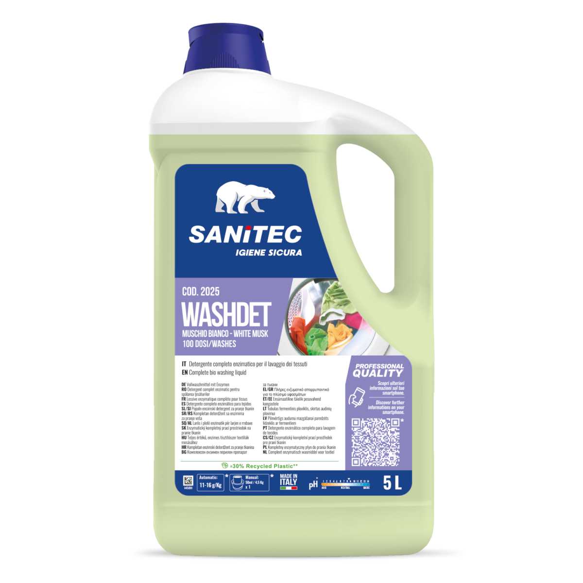 Sanitec Washdet White Musk pesugeel 5L, kastis 2tk