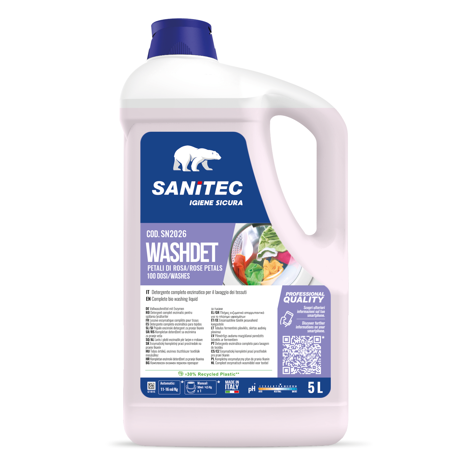 Sanitec Washdet Rose Petals pesugeel 5L, kastis 2tk