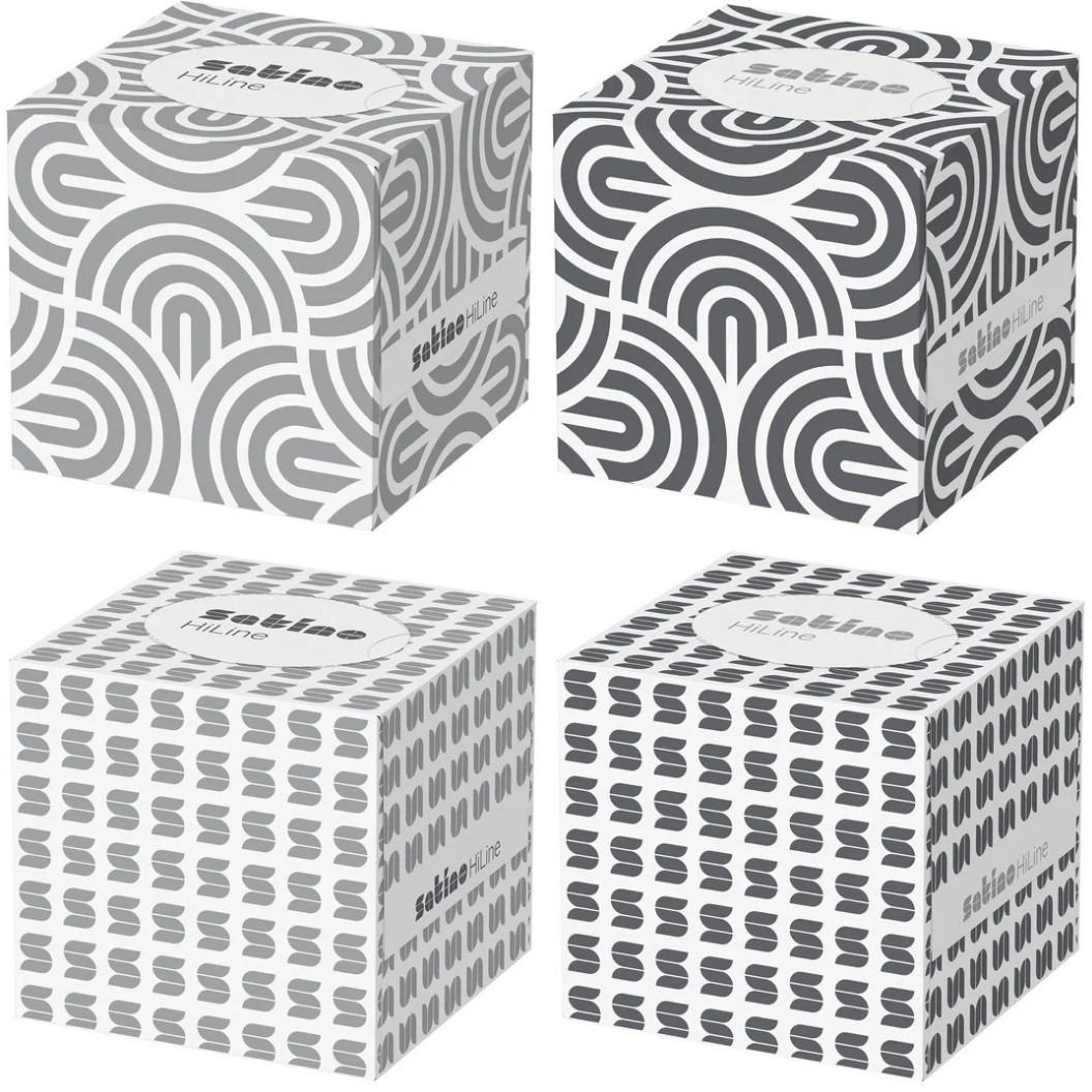 Satino Prestige Cube kosmeetilised salvrätikud, 3x valge, pakis 60lehte, kastis 30pakki
