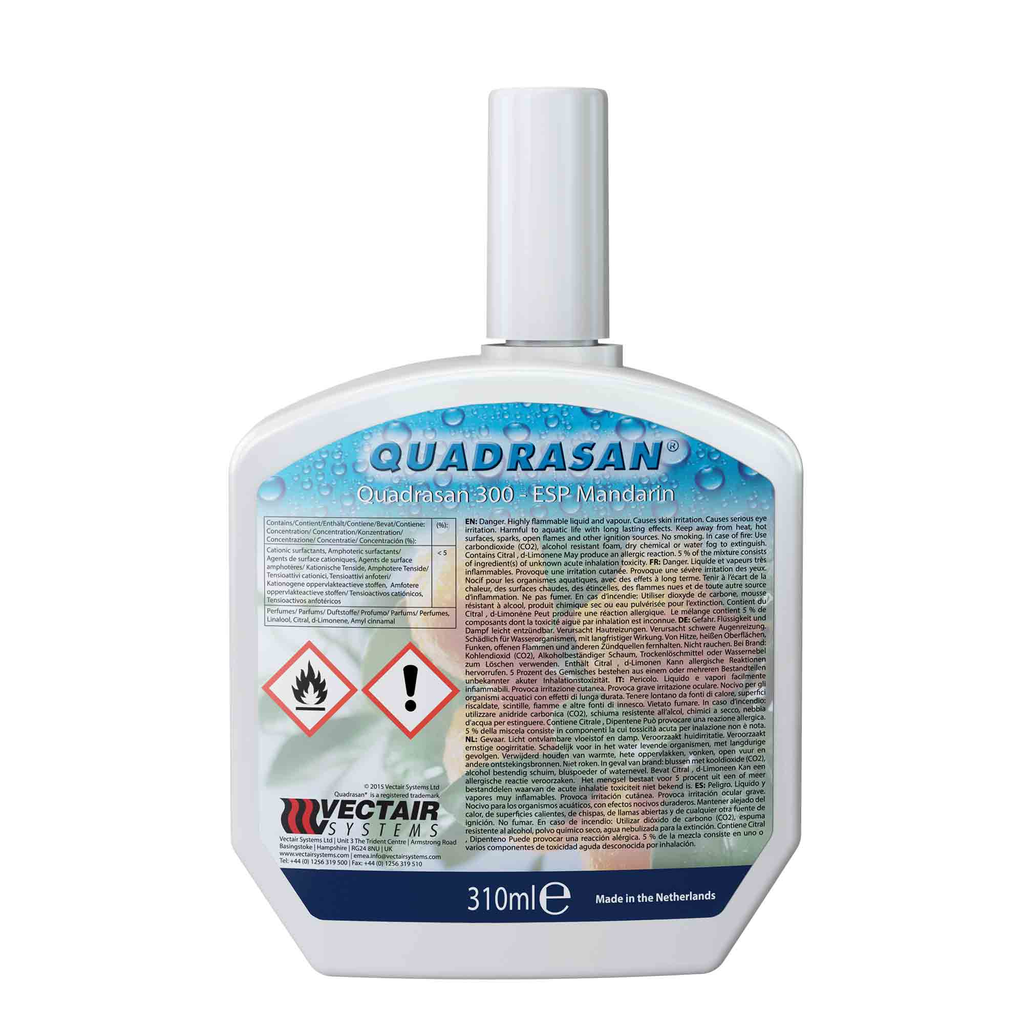 Quadrasan 300 ESP Mandarin pissuaaride lõhnastus/puhastusvahend 310 ml